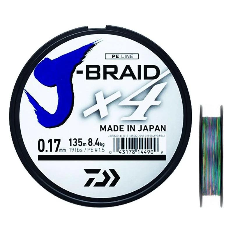 TRESSE DAIWA J BRAID X4B MULTICOLORE - 150M 3 TRESSE DAIWA J BRAID X4B MULTICOLORE - 150M