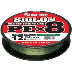 TRESSE SUNLINE SIGLON BRAID PE 8X VERT FONCE - 150M